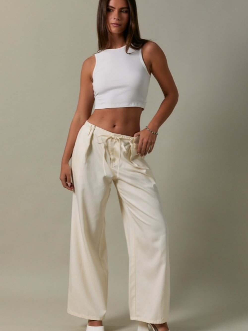 {NEW ARRIVAL} Boyfriend Fit Denim Lounge Pants | White